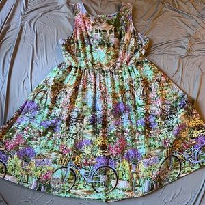 Retrolicious romantic lavender gazebo bicycle dress 3x